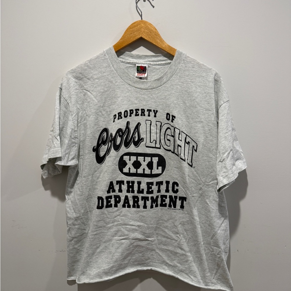 Vintage Fruit of the Loom Coors Light Athletic Department Shirt Size XL Cropped